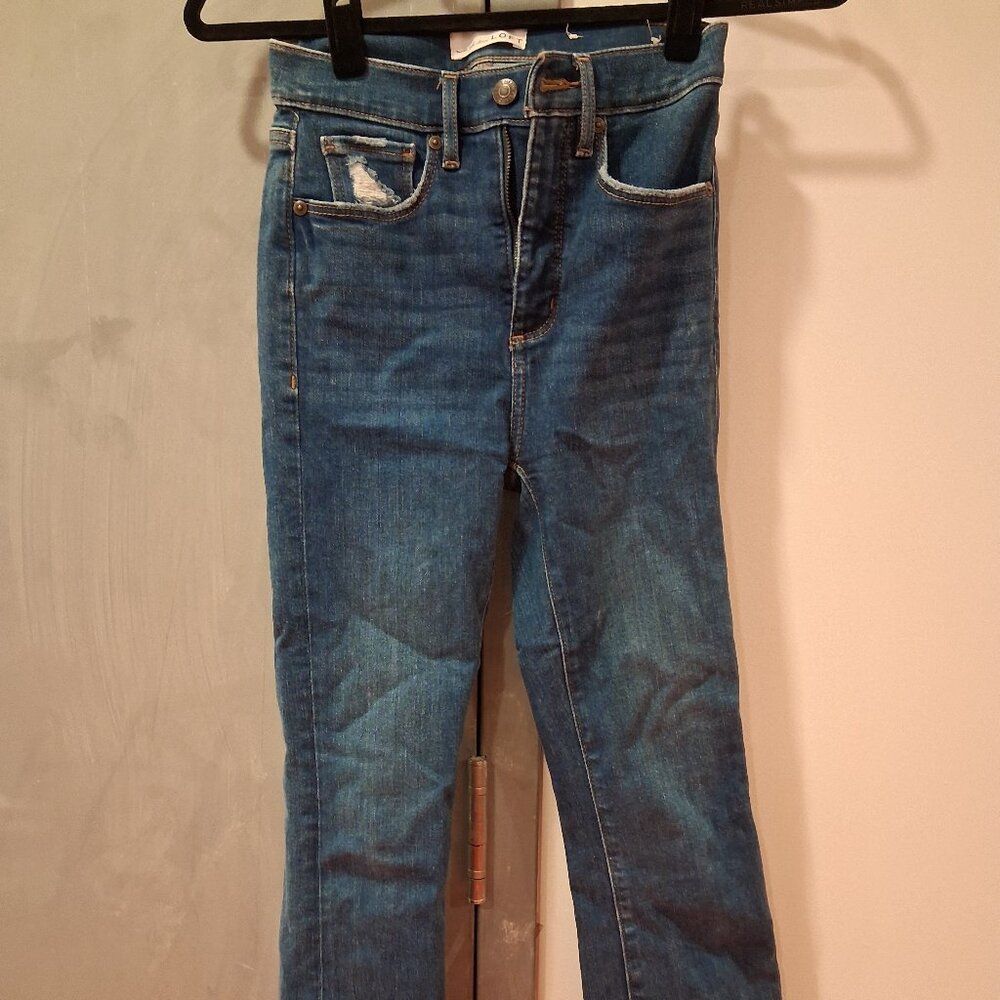 Loft the Kick Crop Denim Jeans Size 24